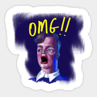 OMG!! Dude in Shock Funny Caricature Meme Sticker